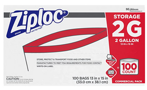 ZIPLOC STORAGE 2 GALLON 100ct